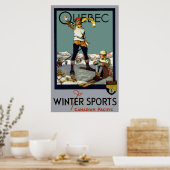 WINTER SPORTS QUEBEC TRAVEL 1930 POSTER (Keuken)