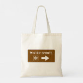 Winter Sports Road Sign Canvas tas (Achterkant)