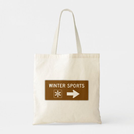 Winter Sports Road Sign Canvas tas (Achterkant)