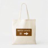 Winter Sports Road Sign Canvas tas (Voorkant)