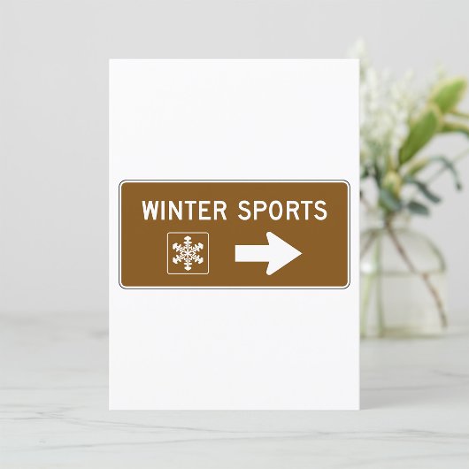 Winter Sports Road Sign Kaart