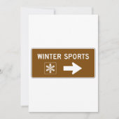 Winter Sports Road Sign Kaart (Voorkant)
