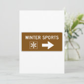 Winter Sports Road Sign Kaart (Staand voorkant)