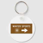 Winter Sports Road Sign Sleutelhanger (Achterkant)