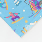 Winter Sports Skating Skiing Pattern Fleece Deken (Hoek)
