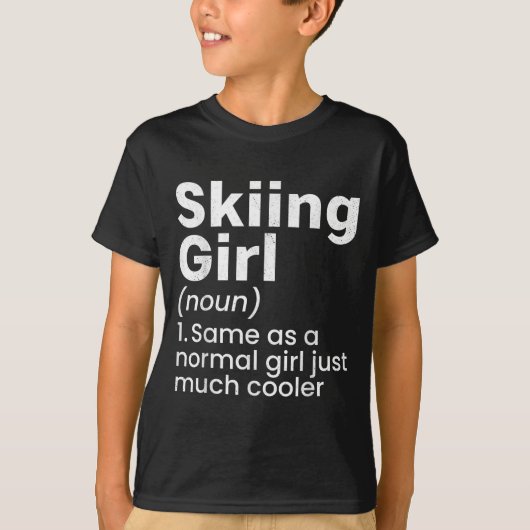 Winter Sports Skiing Girls Funny Definition Player T-shirt (Voorkant)