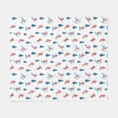 Winter Sports Skiing Snowboarding Pattern Fleece Deken (Voorkant (Horizontaal))