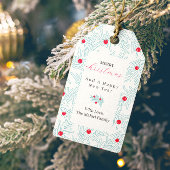 Winter Sprig Pattern | Minimal Pine Branch & Berry Cadeaulabel