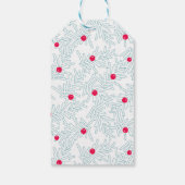 Winter Sprig Pattern | Minimal Pine Branch & Berry Cadeaulabel (Achterkant)