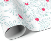 Winter Sprig Pattern | Minimal Pine Branch & Berry Cadeaupapier (Rol Hoek)