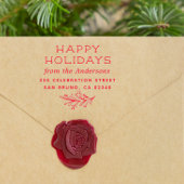 Winter Sprig Prettige feestdagen Naam en retouradr Zelfinktende Stempel