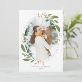 Winter Sprigs kerstfotokaart Feestdagenkaart (Staand voorkant)