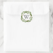 Winter Sprigs Monogrammed Kerst sticker