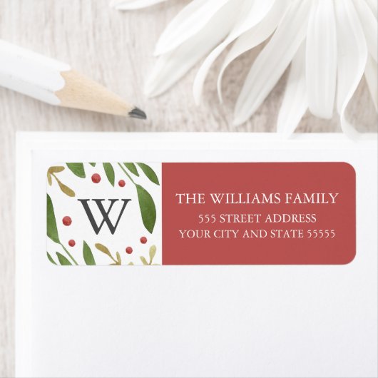 Winter Sprigs Return Address Label (Insitu)