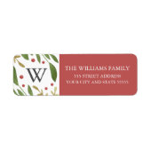Winter Sprigs Return Address Label (Voorkant)