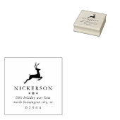 Winter Springende Rendier Retouradres Rubberstempel (Gestempeld)