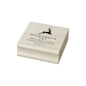 Winter Springende Rendier Retouradres Rubberstempel (Stempel)