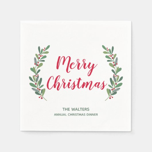 Winter Springs Kerst Cocktail Servet (Voorkant)