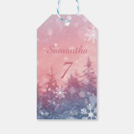 Winter Sprookje Cadeaubijsluiters, Betoverd Besnee Cadeaulabel
