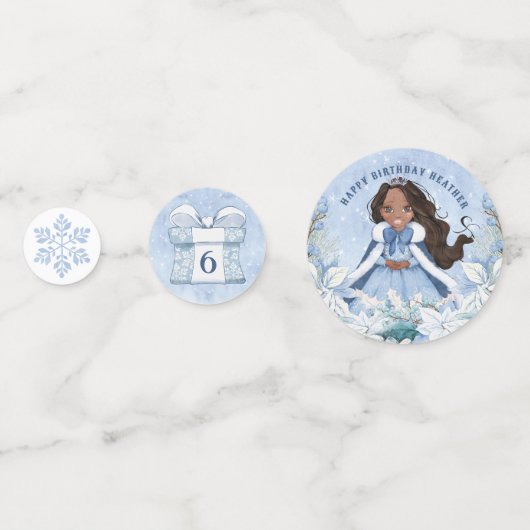 Winter sprookjesprinses | Afro-Amerikaans Confetti (Achterkanten)