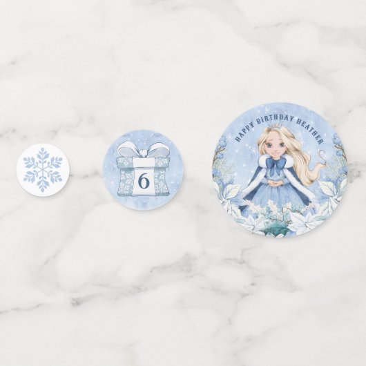 Winter sprookjesprinses | Blond haar Confetti (Voorkanten)