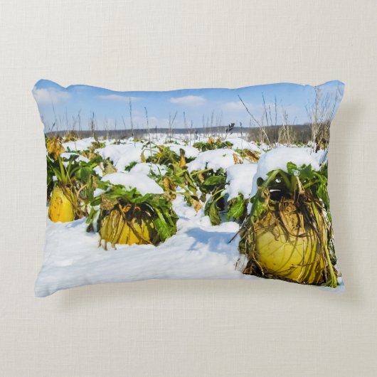 Winter Squash in Snow - Gepersonaliseerd Accent Kussen (Voorkant)