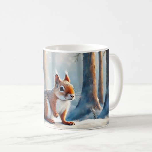 Winter Squirrel Coffee Mok (Voorkant rechts)