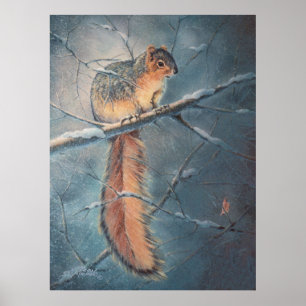 WINTER SQUIRREL door SHARON SHARPE Poster