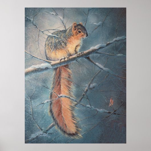 WINTER SQUIRREL door SHARON SHARPE Poster (Voorkant)