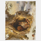 winter squirrel hiding nuts fleece deken (Voorkant)