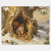 winter squirrel hiding nuts fleece deken (Voorkant (Horizontaal))