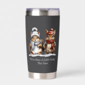 Winter Squirrel Insulated Tumbler Geïsoleerde Drinkbeker (Voorkant)