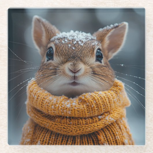 Winter Squirrel Onderzetter (Voorkant)