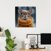 Winter Squirrel Poster (Thuiskantoor)