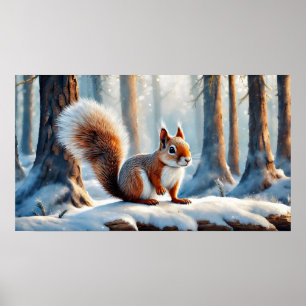 Winter Squirrel Poster