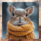Winter Squirrel Window Cling Raamsticker (Vel 2)