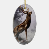 Winter Stag Keramisch Ornament (Rechts)