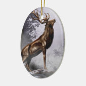 Winter Stag Keramisch Ornament (Links)