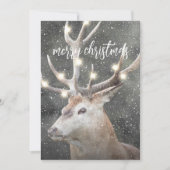Winter Stag String Lights Kerstmis Kaart (Voorkant)