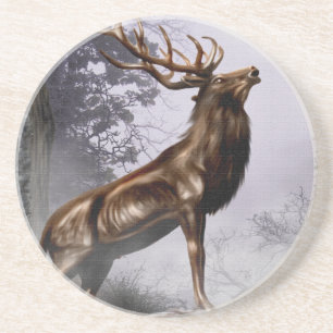 Winter Stag Zandsteen Onderzetter