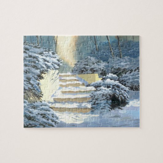 Winter Stairs Jigzaag Puzzle Legpuzzel (Horizontaal)