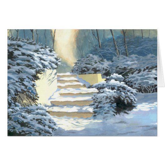 Winter Stairs Note Card (Voorkant Horizontaal)