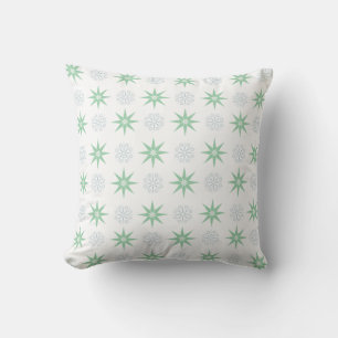 Winter Star en Snowflake Pattern White Kussen