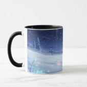 Winter Starlight Mok | Sneeuwlandschap Keramiek (Links)