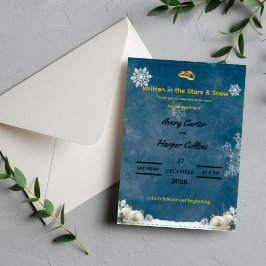 Winter Starry Night "Written in the Stars" Wedding Kaart