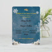 Winter Starry Night "Written in the Stars" Wedding Kaart (Staand voorkant)