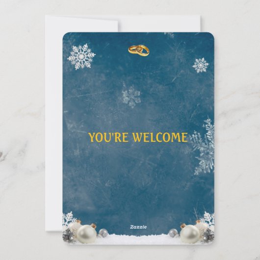 Winter Starry Night "Written in the Stars" Wedding Kaart (Achterkant)