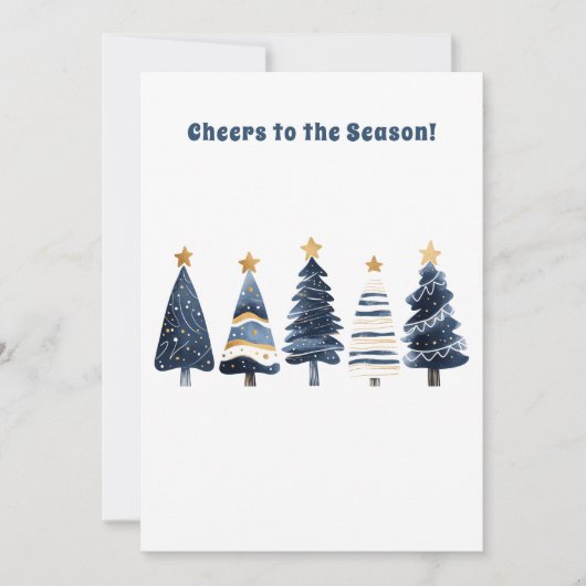Winter Starry Pine Tree kerstvakantie Feestdagenkaart (Voorkant)