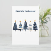 Winter Starry Pine Tree kerstvakantie Feestdagenkaart (Staand voorkant)