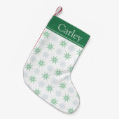 Winter Stars en Snowflake Pattern gepersonaliseerd Kleine Kerstsok (Voorkant (Hangend))